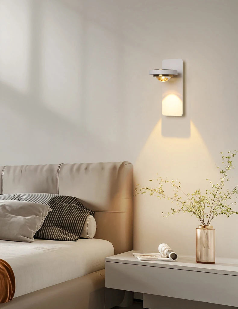 applique murale scandinave minimaliste rotative avec lumières led