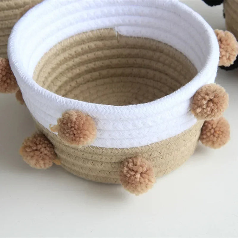 paniers de rangement en corde de coton pour organisation maison