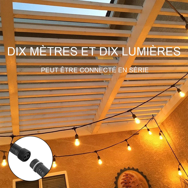 guirlande lumineuse connectable LED étanche pour jardin et événements