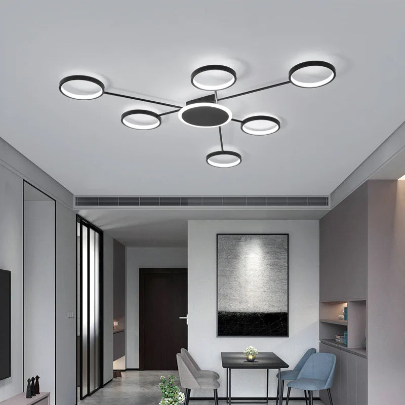 lustre led moderne design d'intérieur avec télécommande luminaire suspendu