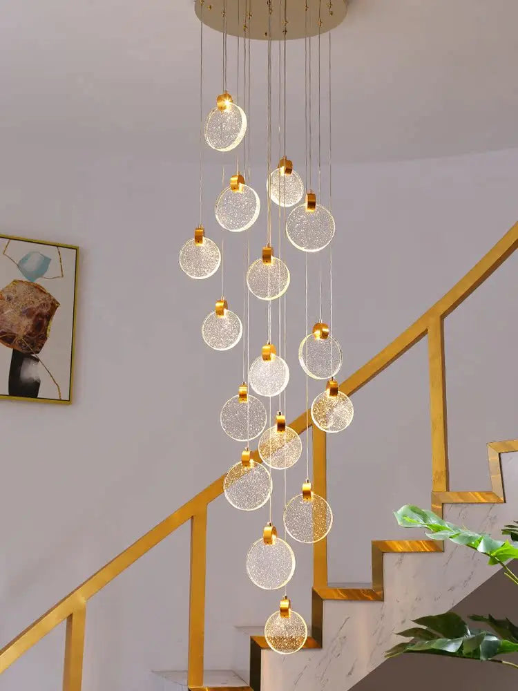 lustre moderne à LED pour escalier et duplex intérieur