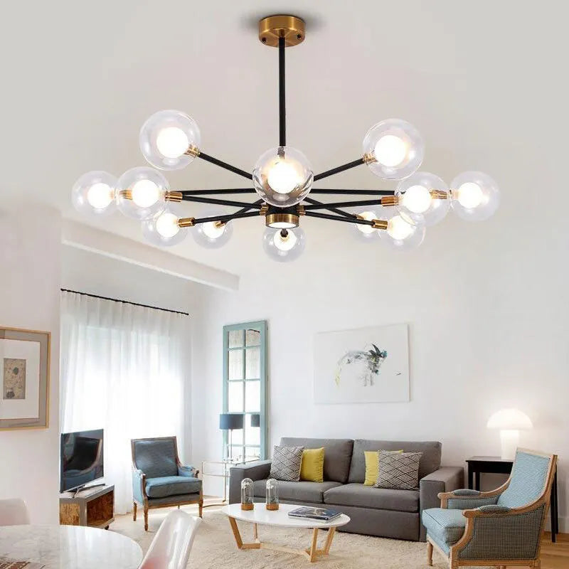 Nordic Bubble Glass Chandelier Pendant Lamp Ceiling Light Suspension Luminaire  for Living Room Bedroom