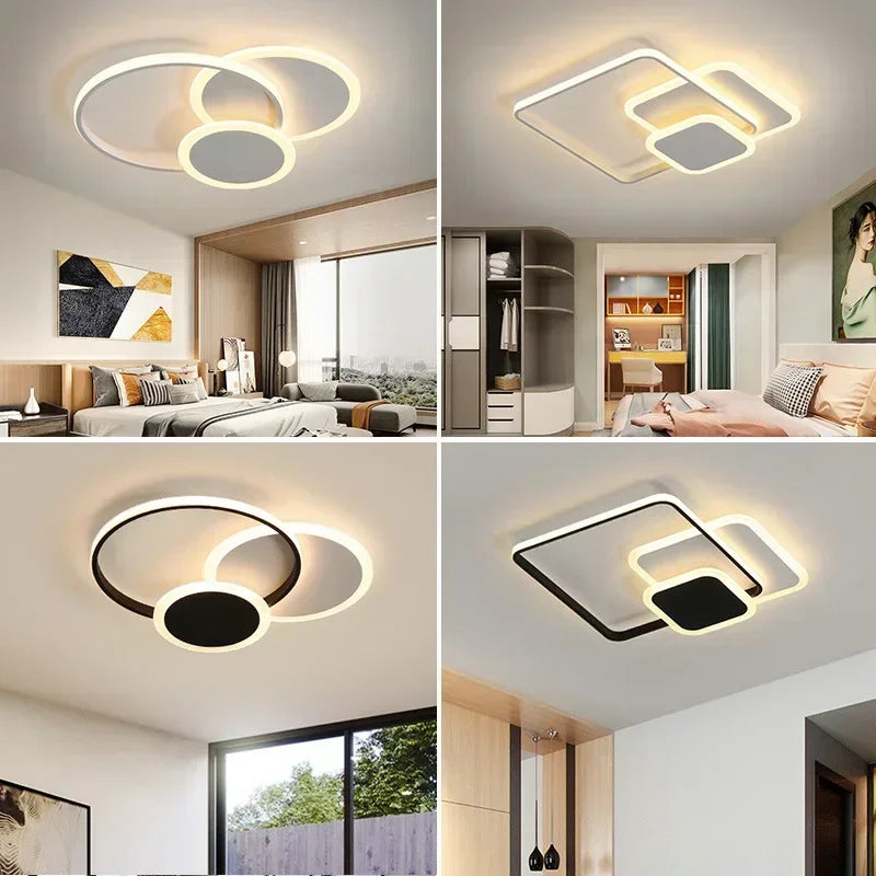 lustre moderne à leds pour décoration intérieure lumineuse