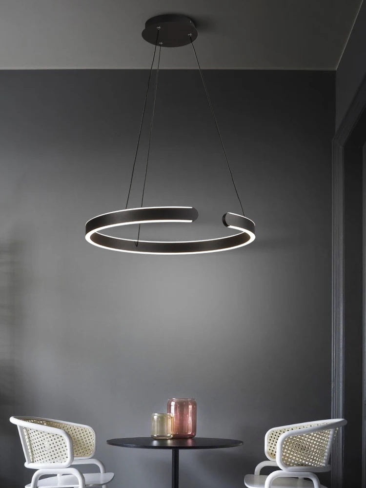 lustre moderne minimaliste nordique anneau lumière luxe