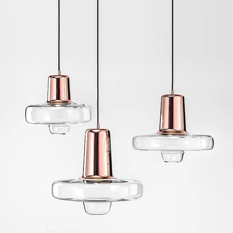 Suspension LED en verre au design nordique minimaliste