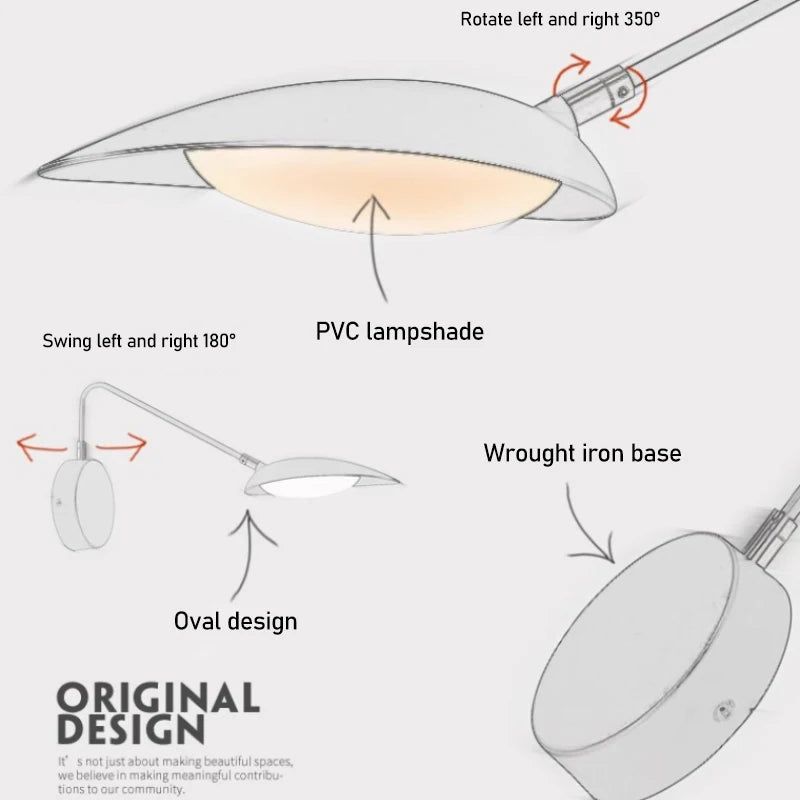 applique murale pivotante moderne pour intérieur minimaliste