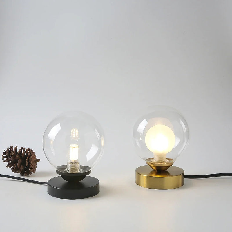 lampe à poser en verre doré pour éclairage décoratif intérieur