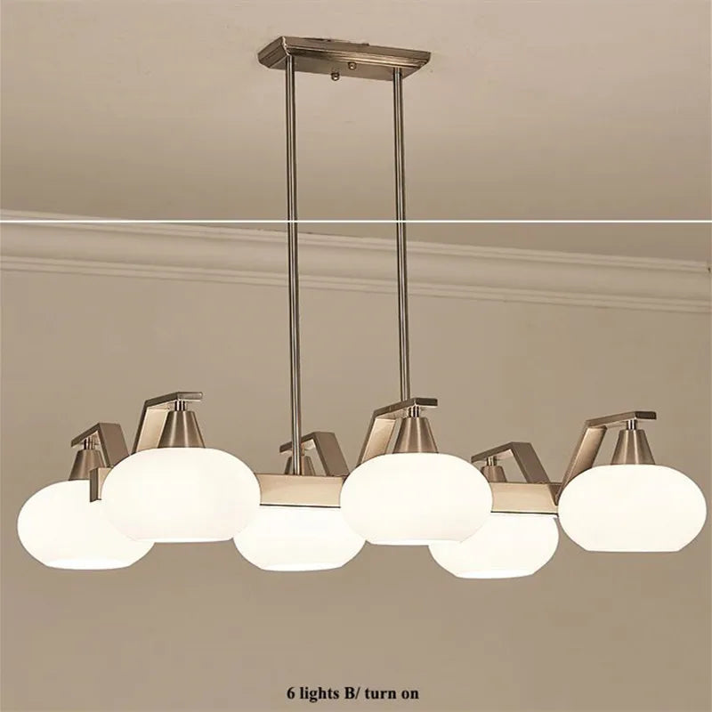 lustre moderne en métal nickelé avec éclairage à led