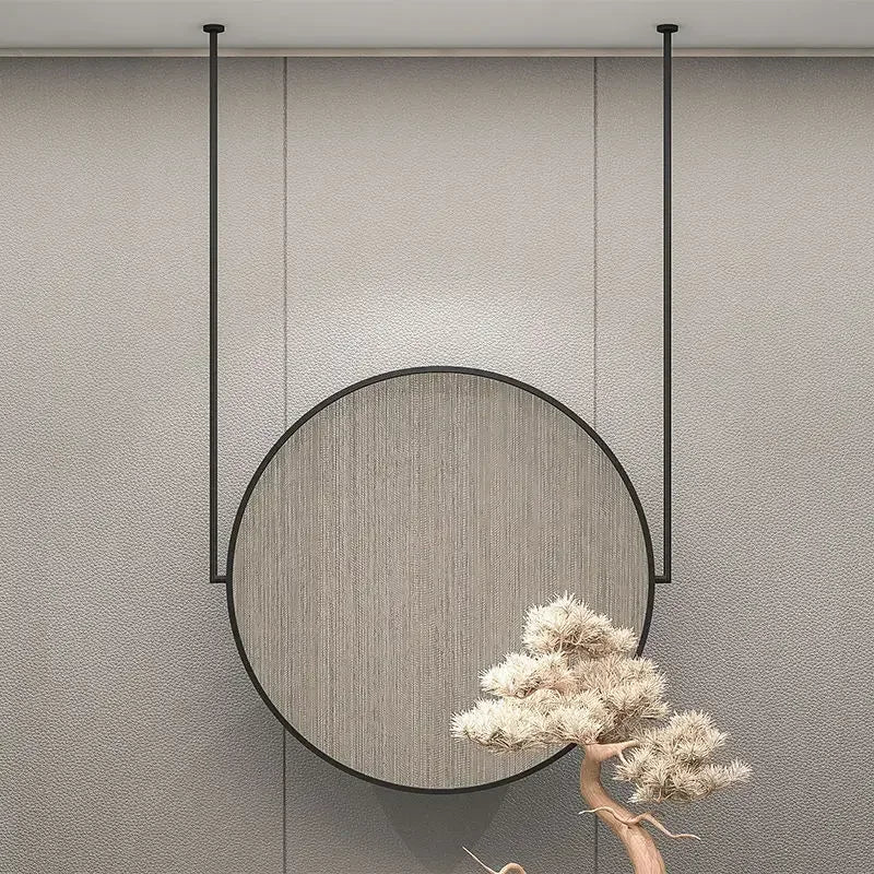 miroir mural rond en métal doré accessoire décoratif élégant