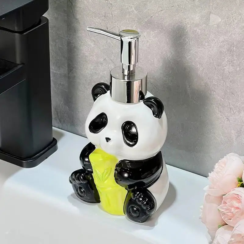 bouteille de lotion céramique panda pour salle de bain