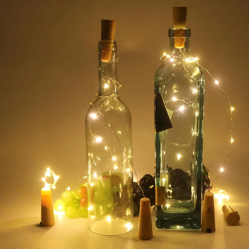 guirlande lumineuse led pour bouteilles de vin décorative Noël