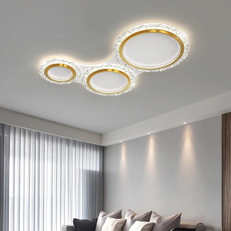 lustre moderne simple en cristal led de luxe