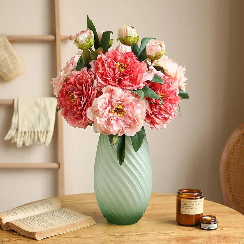 bouquet de pivoines artificielles en soie pour mariage et décoration intérieure