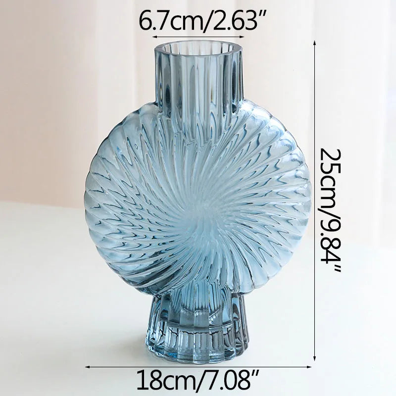 vase en verre moderne à motif spirale pour décoration intérieure