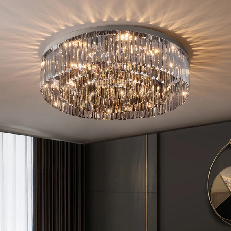 plafonnier en cristal design haut de gamme pour intérieur élégant