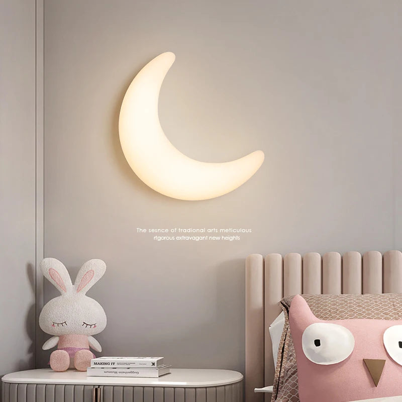 applique murale minimaliste en forme de lune style nordique