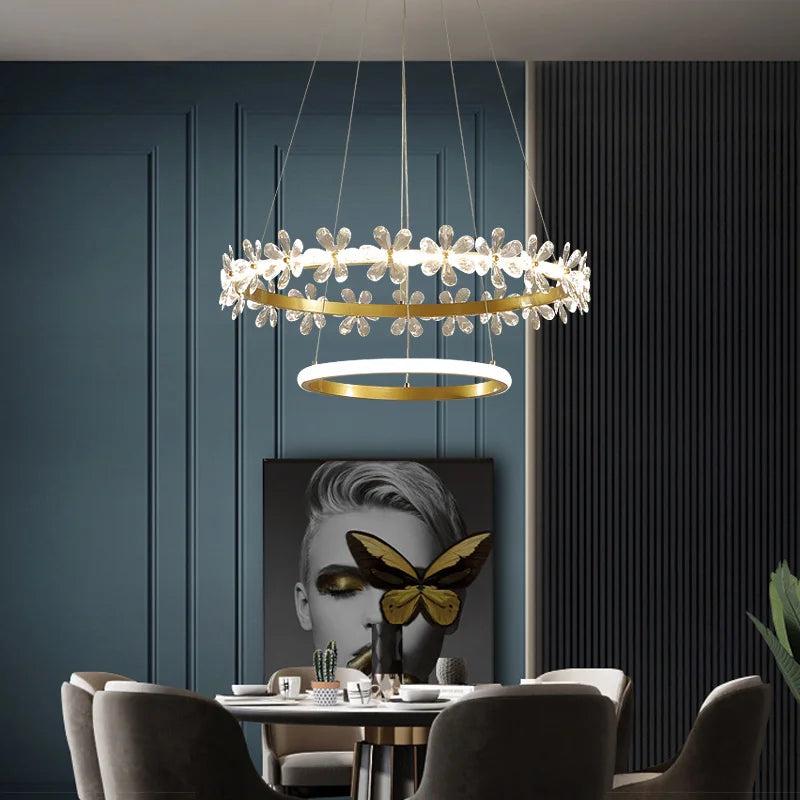 lustre cristal moderne pour éclairage tendance intérieur