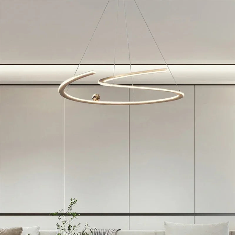 lustre moderne led anneaux pour décoration intérieure