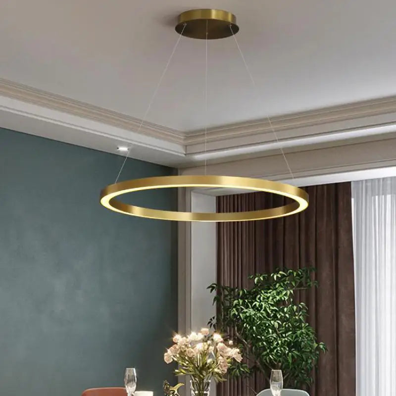 lustre led nordique circulaire pour décoration intérieure luxueuse