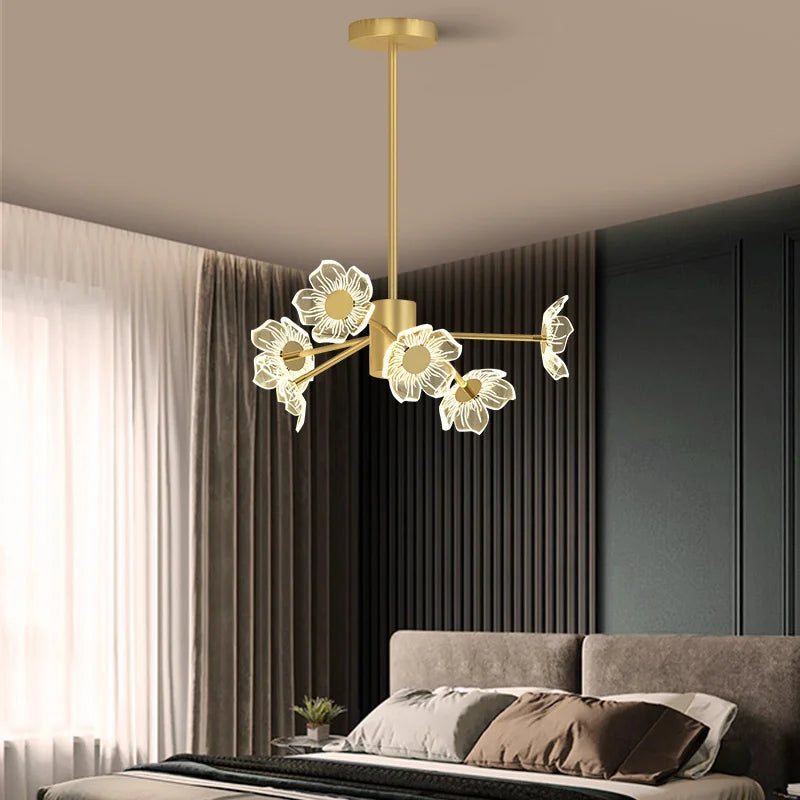 lustre moderne en fleurs pour décoration intérieure élégante