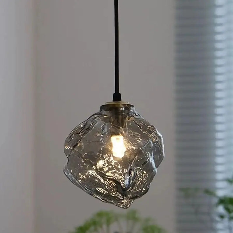 lustre en verre fumé éclairage moderne pour cuisine et bar