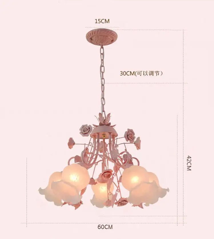 lustre rose pour une ambiance enfantine lumineuse et douce