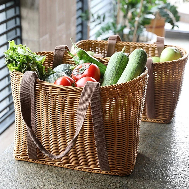 panier de pique-nique en osier pour rangement et courses