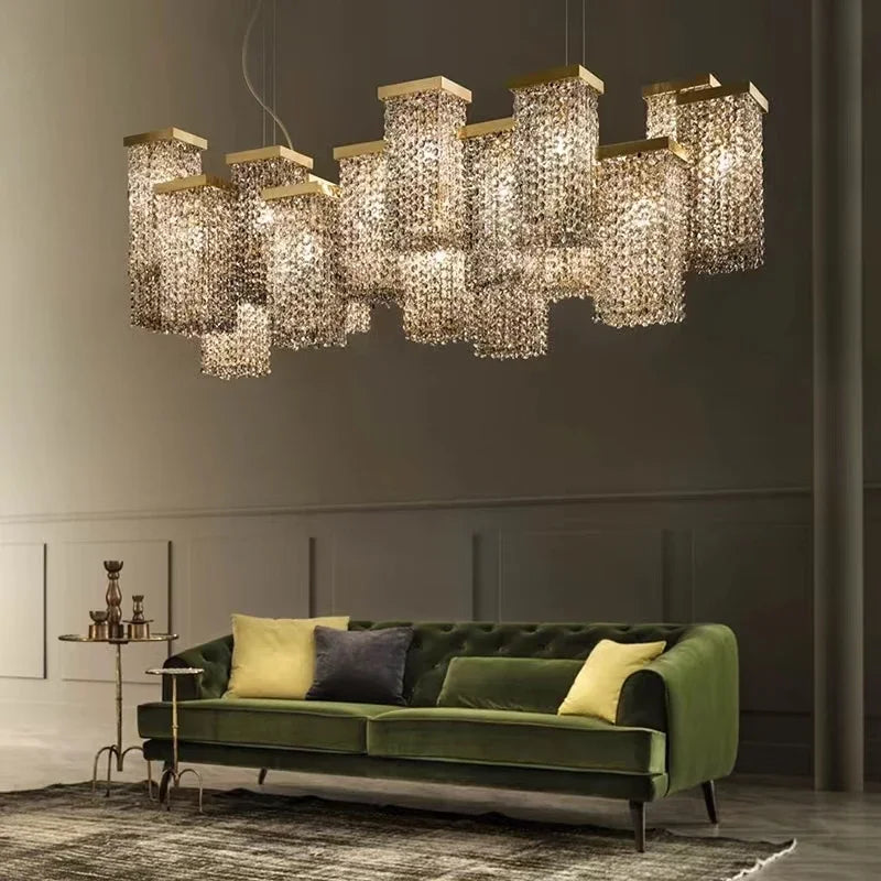 lustre moderne en cristal pour décoration élégante et raffinée