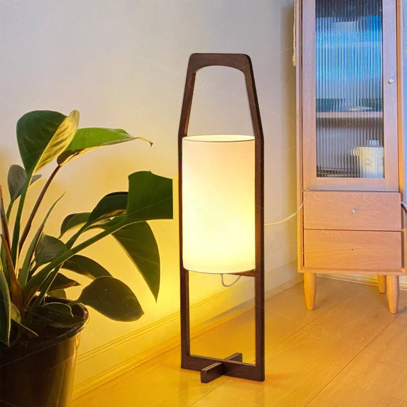 lampadaire japonais rétro en bois massif design créatif et simple