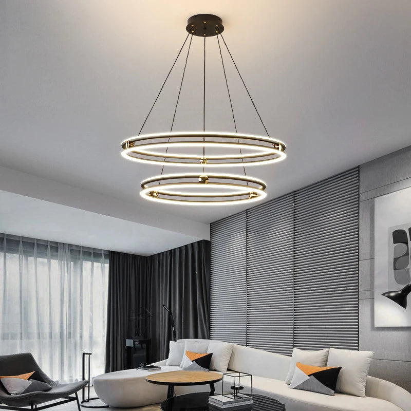 lustre led circulaire minimaliste dimmable éclairage rmodern