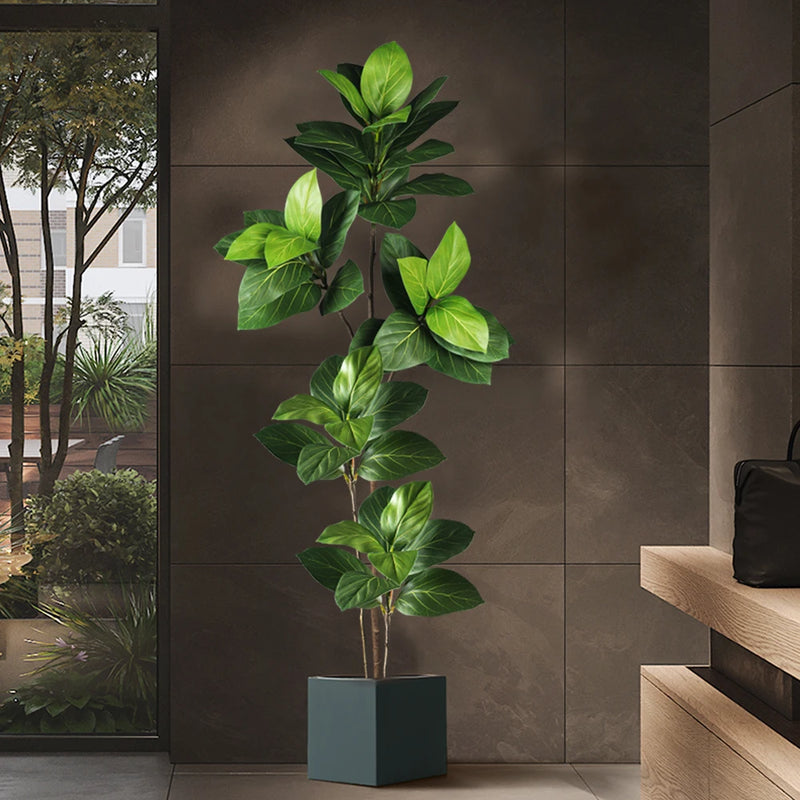 arbre artificiel ficus en plastique pour décoration tropicale