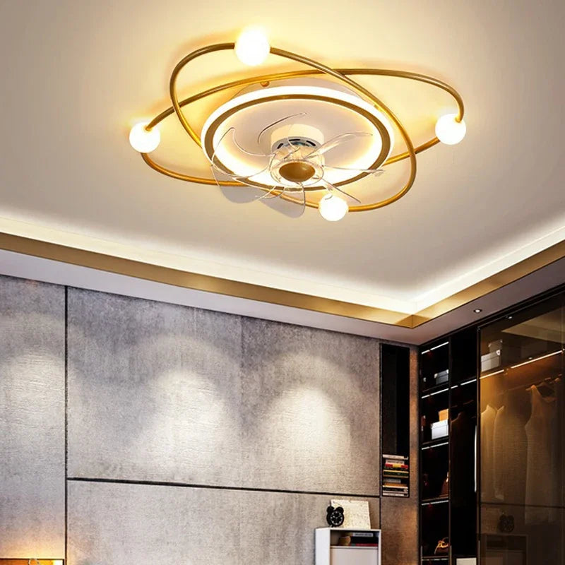 lustre led moderne avec ventilateur pour décoration intérieure