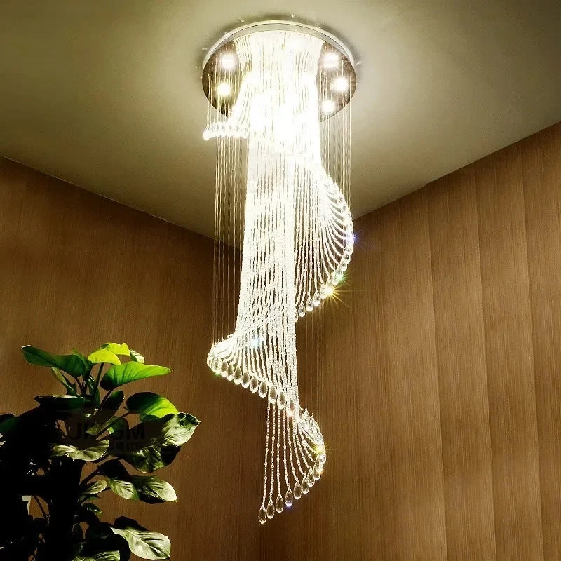 lustre en cristal moderne créatif avec éclairage led