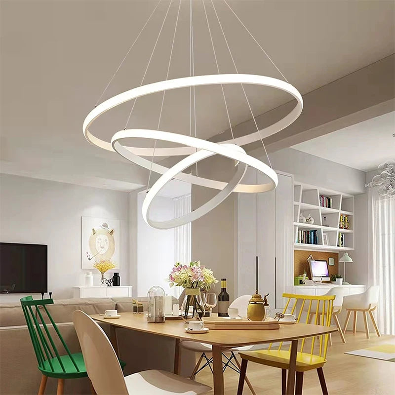 lustre moderne à LED pour décoration intérieure élégante