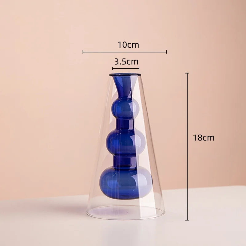 vase en verre teinté pour terrarium et décoration florale