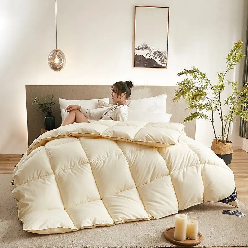 couette douce et chaude en duvet et plumes pour intérieur élégant