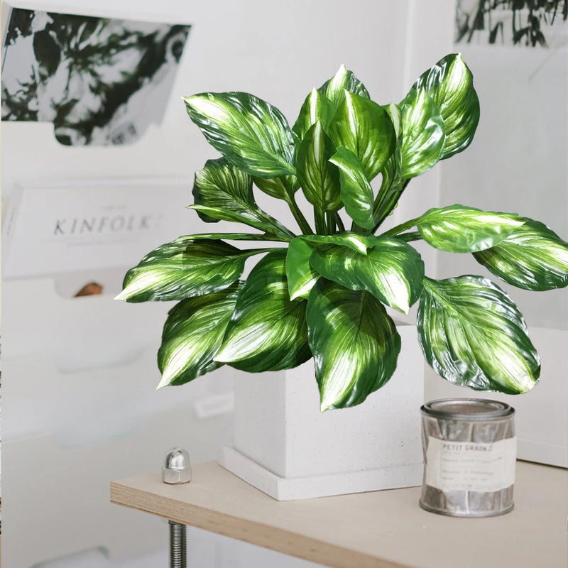 plante tropicale artificielle monstera et hosta pour décoration intérieure extérieure