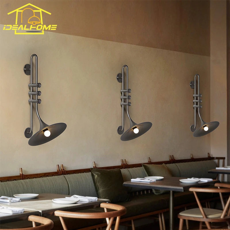 applique murale led saxophone au style industriel romantique pour restaurant