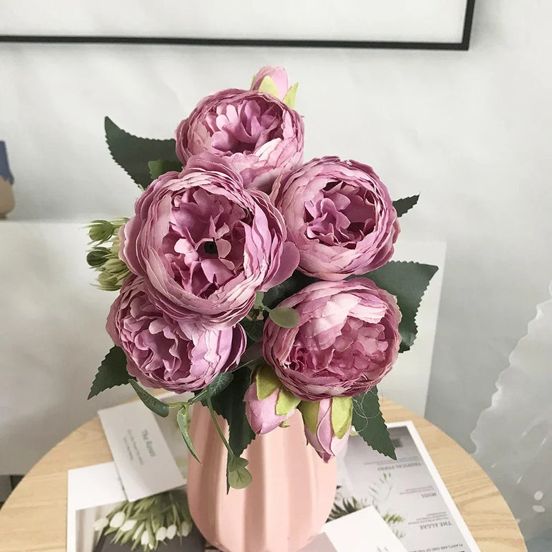 bouquet de pivoines artificielles pour décoration de mariage et maison