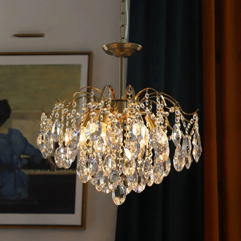 lustre en cristal de luxe pour décoration rétro élégante