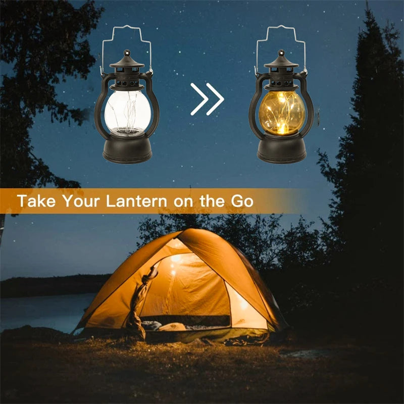 lampe led rétro portable avec flamme dynamique pour camping