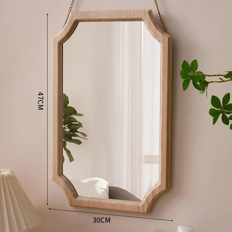 miroir vintage en bois massif pour maquillage étanche et antirouille