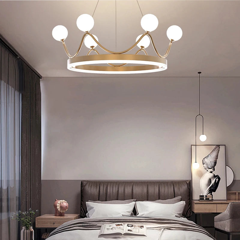 lustre led couronne style moderne décoratif suspension