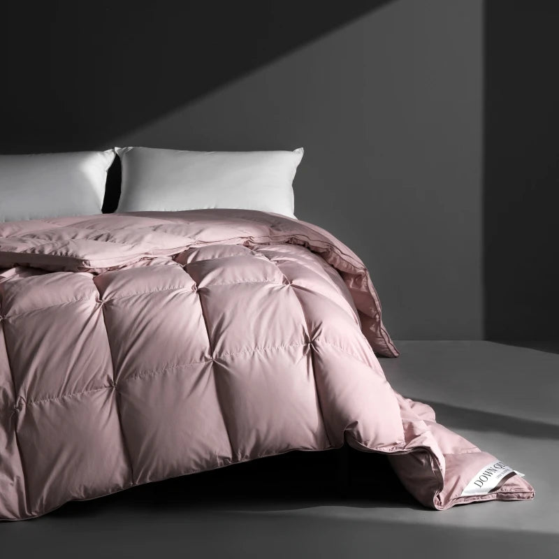 couvre-lit en plumes duvet d'oie en coton confortable pour toutes saisons