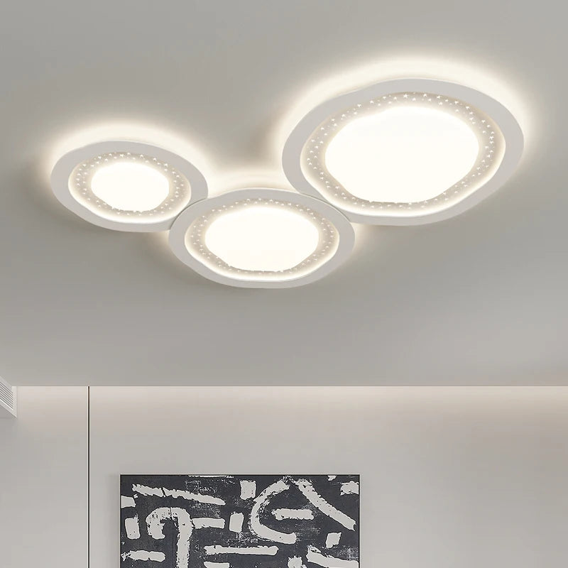 lustre led moderne galets gypsophile style simple protection des yeux