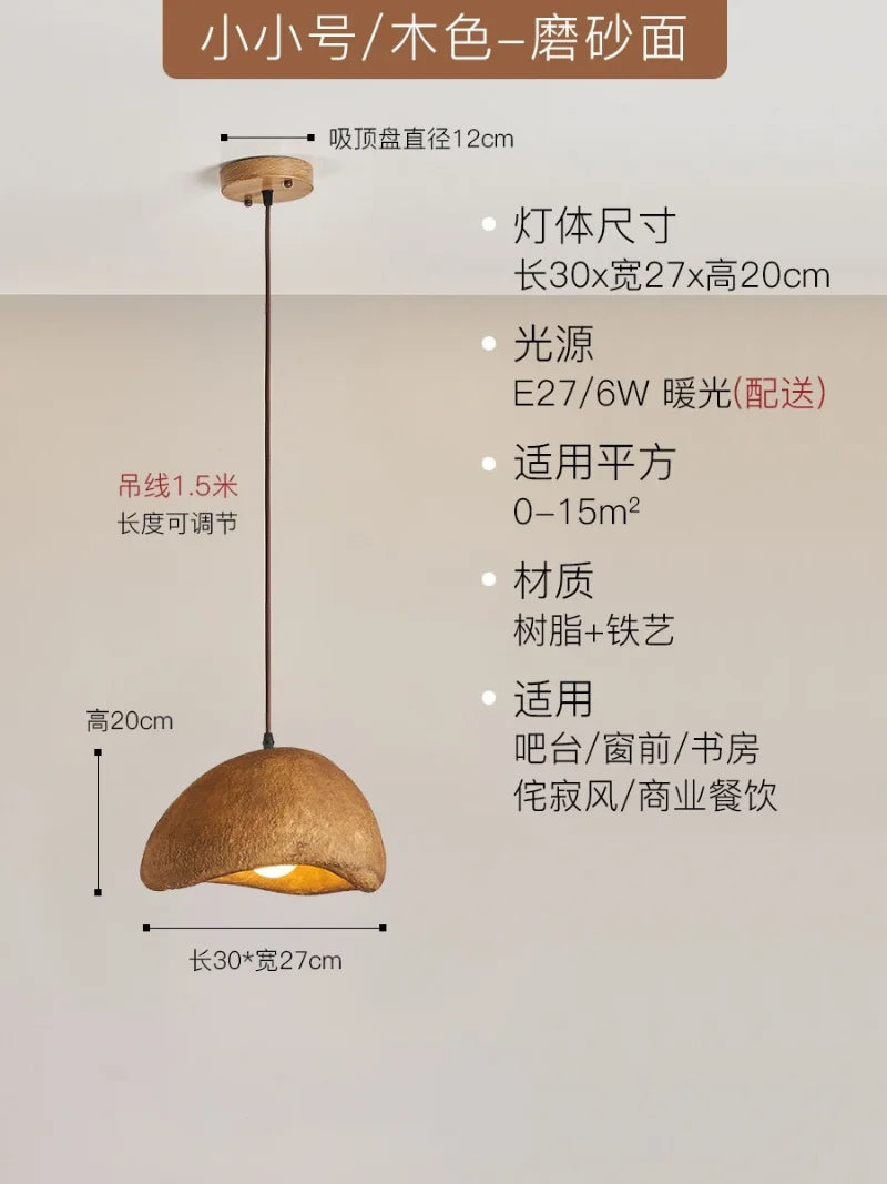 suspension à led wabi-sabi en résine créative pour décoration intérieure