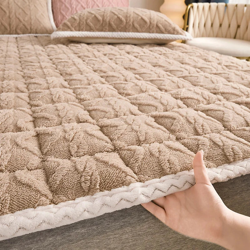 surmatelas doux hiver en velours agneau pour étudiants