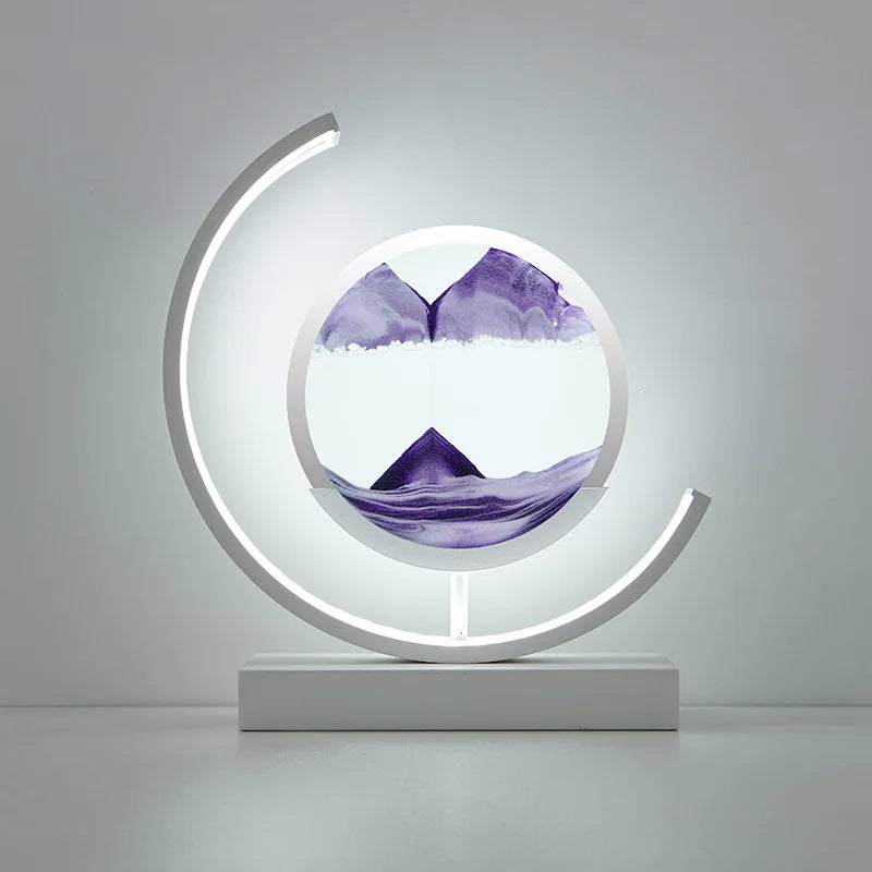 lampe à poser LED art sable pour décoration intérieure dynamique