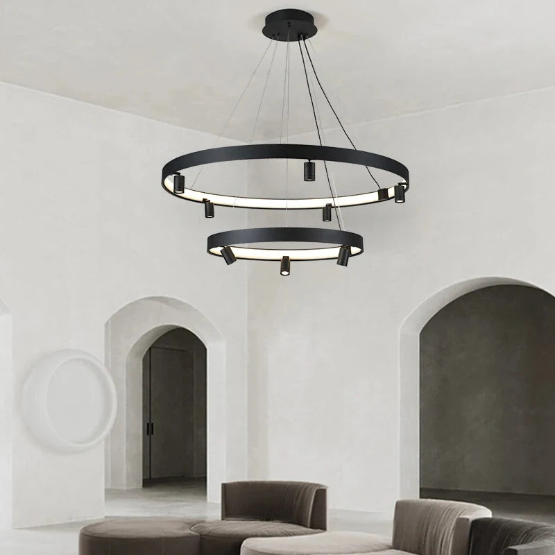 suspension LED en forme de cercle style nordique moderne