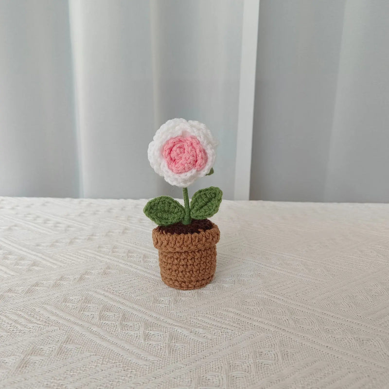 plante en pot tricotée à la main pour cadeau décoratif de saint valentin